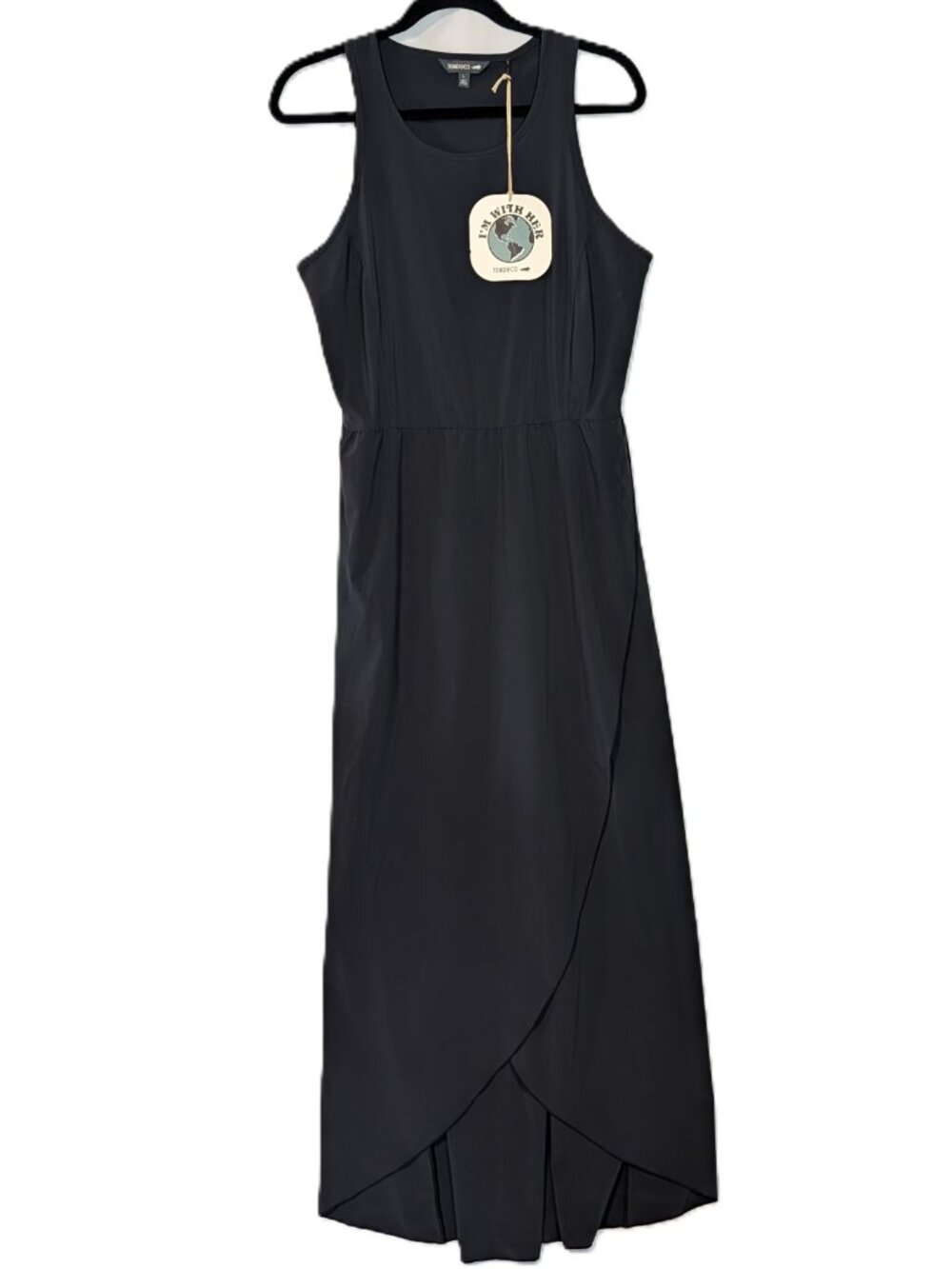 Toad&Co Black Sunkissed Maxi Dress Sleeveless Pocket Womens Large NWT - Picture 3 of 16